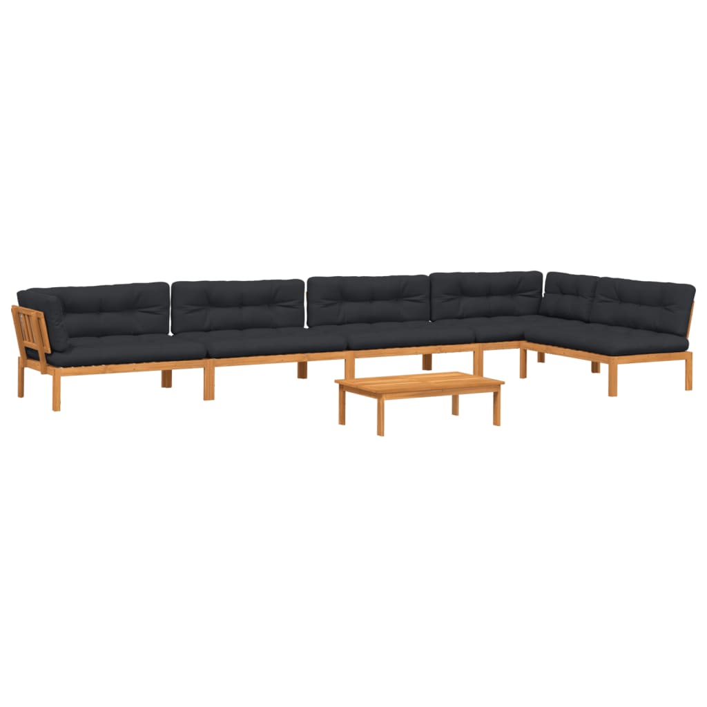 vidaXL 6 Piece Patio Pallet Sofa Set with Cushions Solid Wood Acacia-1