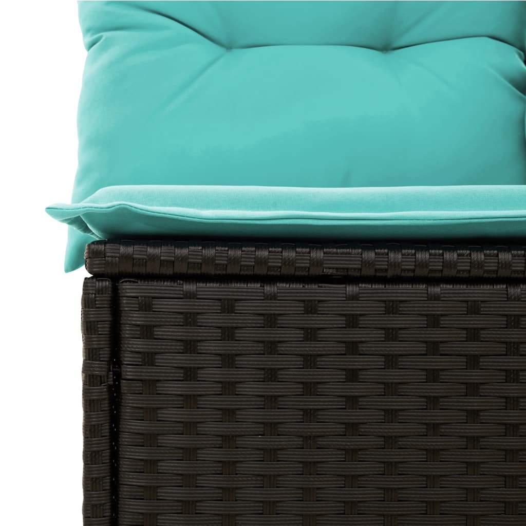 vidaXL 10 Piece Patio Sofa Set with Cushions Black Poly Rattan-4