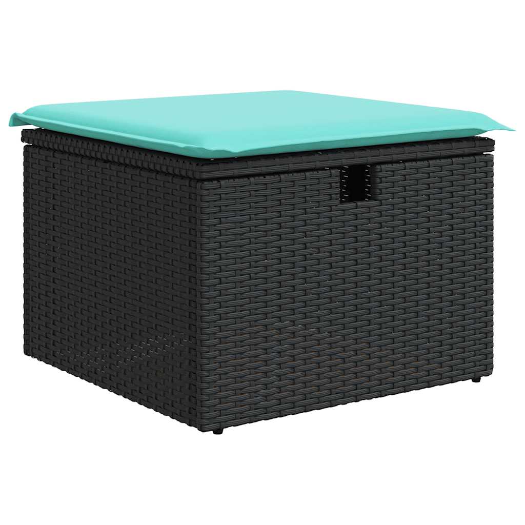 vidaXL 6 Piece Patio Sofa Set with Cushions Black Poly Rattan-4