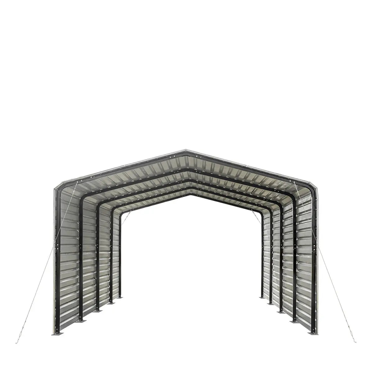 12’ x 20’ Metal Shed Carport with 8’ Enclosed Sidewalls, TMG-MSC1220F-1