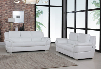 Three Piece Indoor White Genuine Leather Six Person Seating Set-7