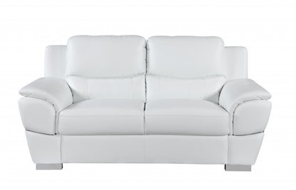 Three Piece Indoor White Genuine Leather Six Person Seating Set-2
