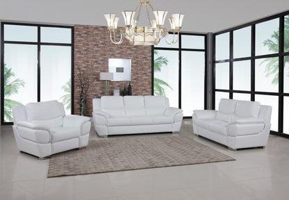Three Piece Indoor White Genuine Leather Six Person Seating Set-8