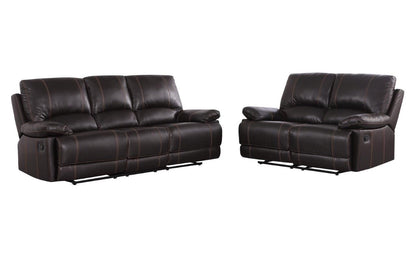 Two Piece Indoor Brown Faux Leather Five Person Seating Set-0
