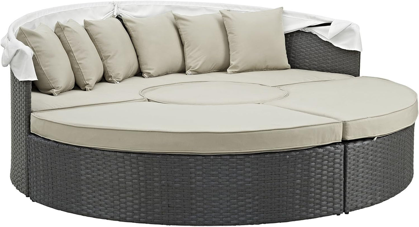 Inviting Outdoor Patio Sunbrella Sectional Daybed With Canopy-3