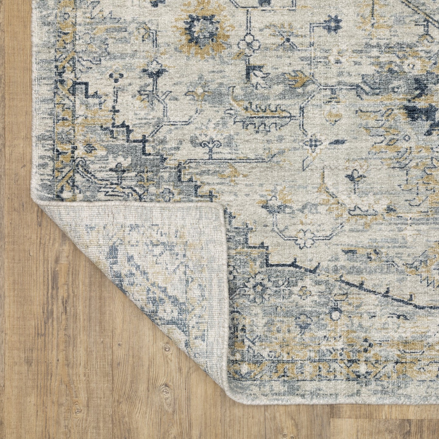 8' X 10' Gray And Gold Medallion Hand Tufted Area Rug-8