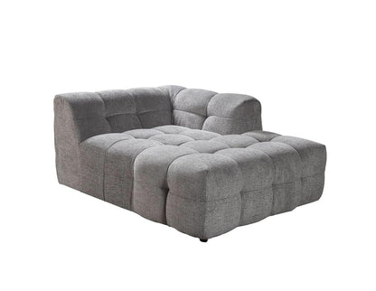 Light Gray Boucle L Shaped Two Piece Sofa and Chaise Sectional With Toss Pillows-3