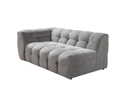 Light Gray Boucle L Shaped Two Piece Sofa and Chaise Sectional With Toss Pillows-4