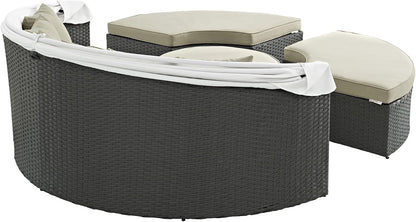 Inviting Outdoor Patio Sunbrella Sectional Daybed With Canopy-4