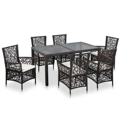 vidaXL 9 Piece Patio Dining Set Poly Rattan Gray-12