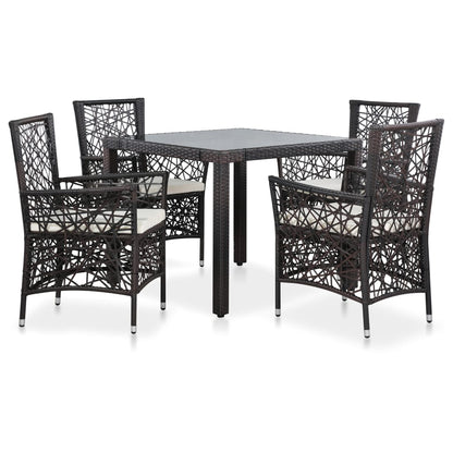 vidaXL 9 Piece Patio Dining Set Poly Rattan Gray-0