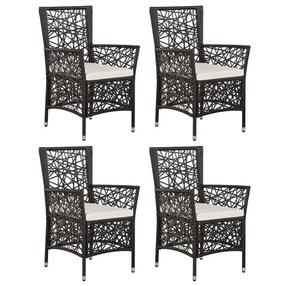 vidaXL 9 Piece Patio Dining Set Poly Rattan Gray-2