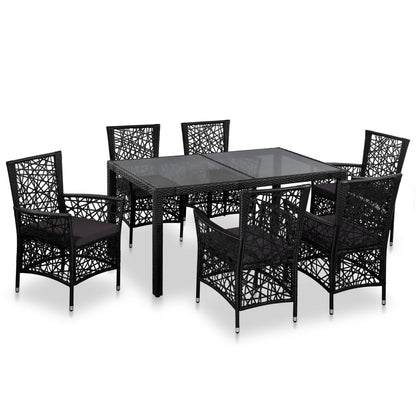 vidaXL 9 Piece Patio Dining Set Poly Rattan Gray-9