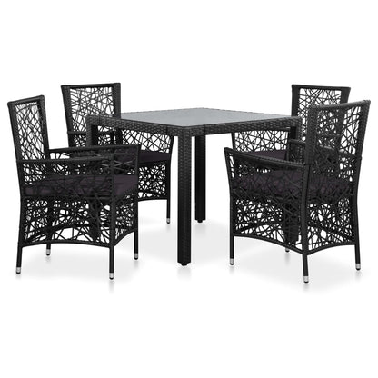 vidaXL 9 Piece Patio Dining Set Poly Rattan Gray-10