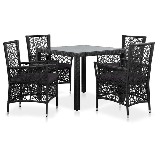 vidaXL 9 Piece Patio Dining Set Poly Rattan Gray-10