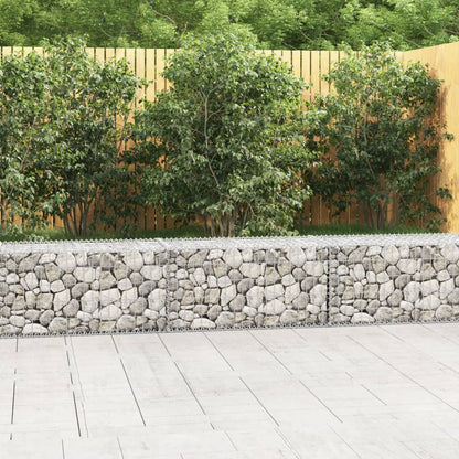 vidaXL Gabion Wall Gabion Basket Post Gabion Wall with Covers Galvanized Steel-12