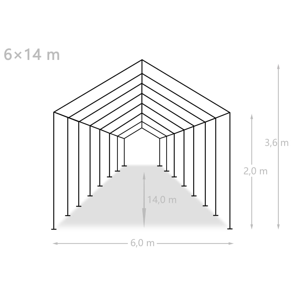 vidaXL Party Tent Outdoor Canopy Tent Patio Gazebo Marquee Beach Shelter White-4