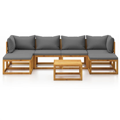 vidaXL 7 Piece Patio Lounge Set with Cushion Solid Acacia Wood-3