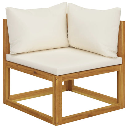 vidaXL 9 Piece Patio Lounge Set with Cushion Cream Solid Acacia Wood-4