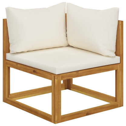 vidaXL 11 Piece Patio Lounge Set with Cushion Cream Solid Acacia Wood-4