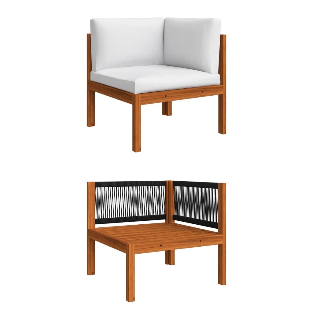vidaXL 9 Piece Patio Lounge Set with Cushions Cream Solid Acacia Wood-3