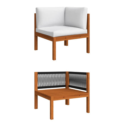 vidaXL 9 Piece Patio Lounge Set with Cushions Cream Solid Acacia Wood-3