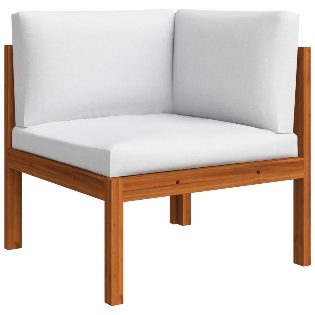 vidaXL 9 Piece Patio Lounge Set with Cushions Cream Solid Acacia Wood-4