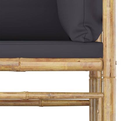 vidaXL 12 Piece Patio Lounge Set with Dark Gray Cushions Bamboo-4