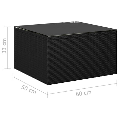 vidaXL 9 Piece Patio Lounge Set with Cushions Poly Rattan Black-4