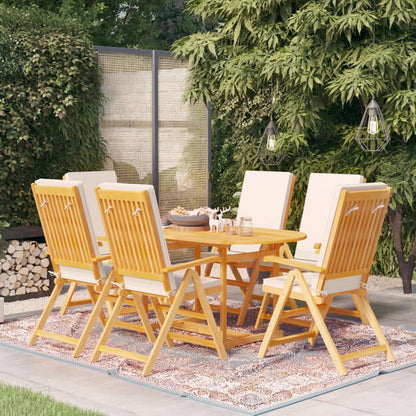 vidaXL 7 Piece Patio Dining Set with Cushions Solid Teak Wood-0