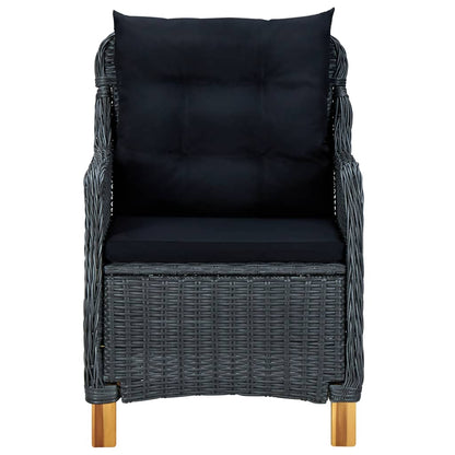 vidaXL 7 Piece Patio Dining Set with Cushions Poly Rattan Dark Gray-2