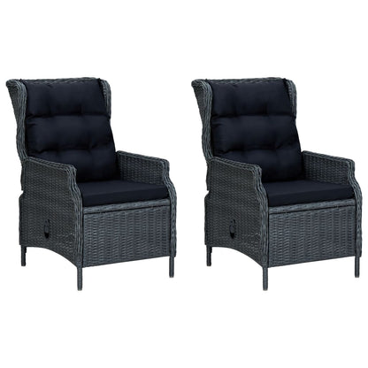 vidaXL 9 Piece Patio Dining Set with Cushions Poly Rattan Dark Gray-1