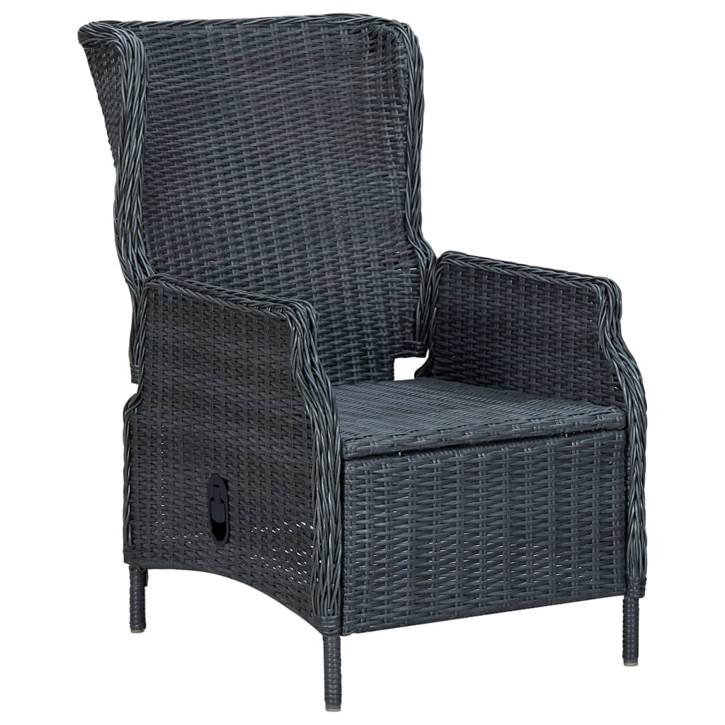 vidaXL 9 Piece Patio Dining Set with Cushions Poly Rattan Dark Gray-3