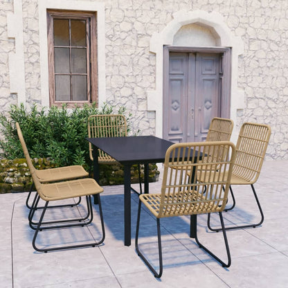 vidaXL Patio Dining Set Seat Black/Oak and Black 3/5/7/9 Piece Multi Sizes-13