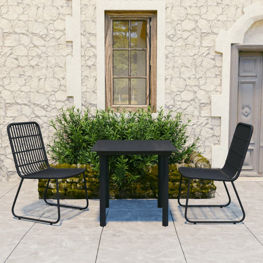 vidaXL Patio Dining Set Seat Black/Oak and Black 3/5/7/9 Piece Multi Sizes-10