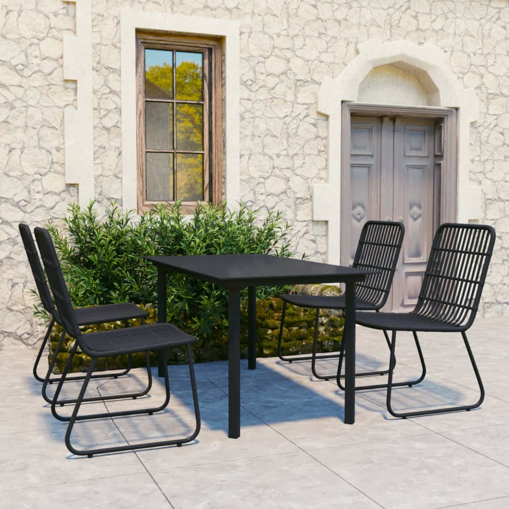 vidaXL Patio Dining Set Seat Black/Oak and Black 3/5/7/9 Piece Multi Sizes-8