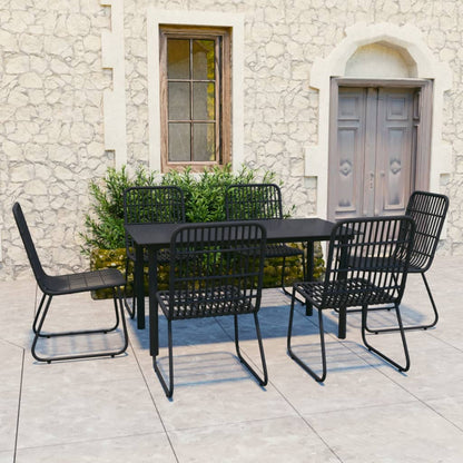 vidaXL Patio Dining Set Seat Black/Oak and Black 3/5/7/9 Piece Multi Sizes-7