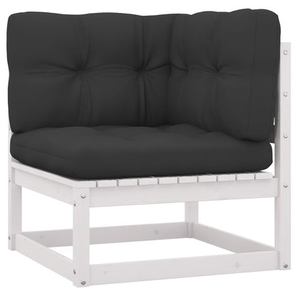 vidaXL 12 Piece Patio Lounge Set with Cushions White Solid Pinewood-2