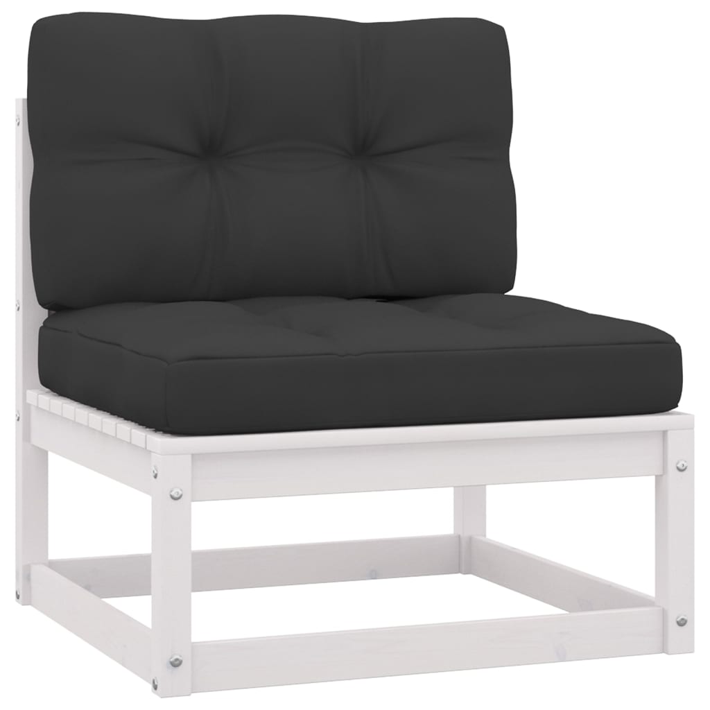 vidaXL 12 Piece Patio Lounge Set with Cushions White Solid Pinewood-3