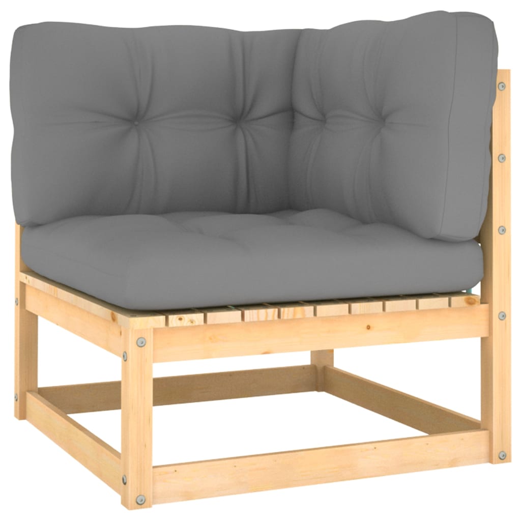 vidaXL 12 Piece Patio Lounge Set with Cushions Solid Pinewood-2