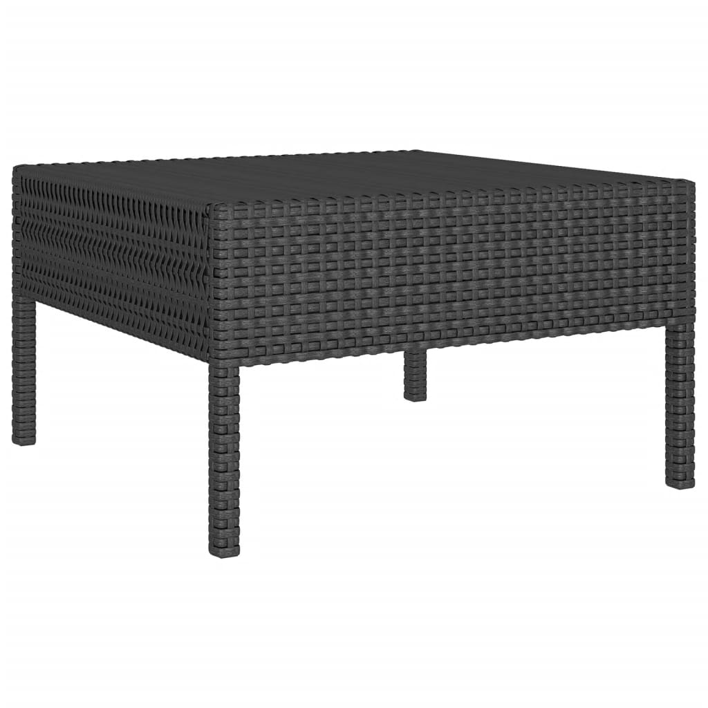 vidaXL 14 Piece Patio Lounge Set with Cushions Poly Rattan Black-3