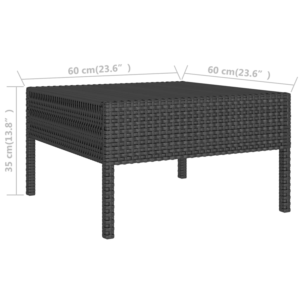 vidaXL 14 Piece Patio Lounge Set with Cushions Poly Rattan Black-4