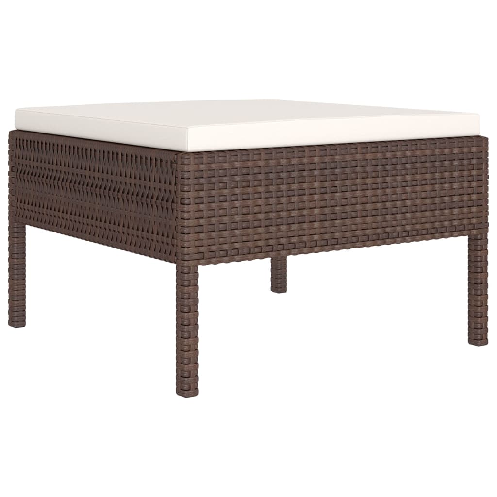 vidaXL 12 Piece Patio Lounge Set with Cushions Poly Rattan Brown-1
