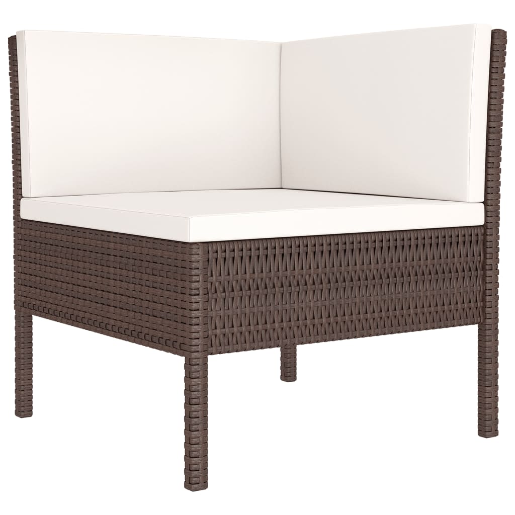 vidaXL 12 Piece Patio Lounge Set with Cushions Poly Rattan Brown-2