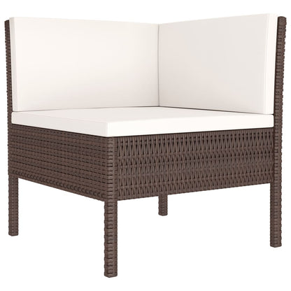 vidaXL 12 Piece Patio Lounge Set with Cushions Poly Rattan Brown-2