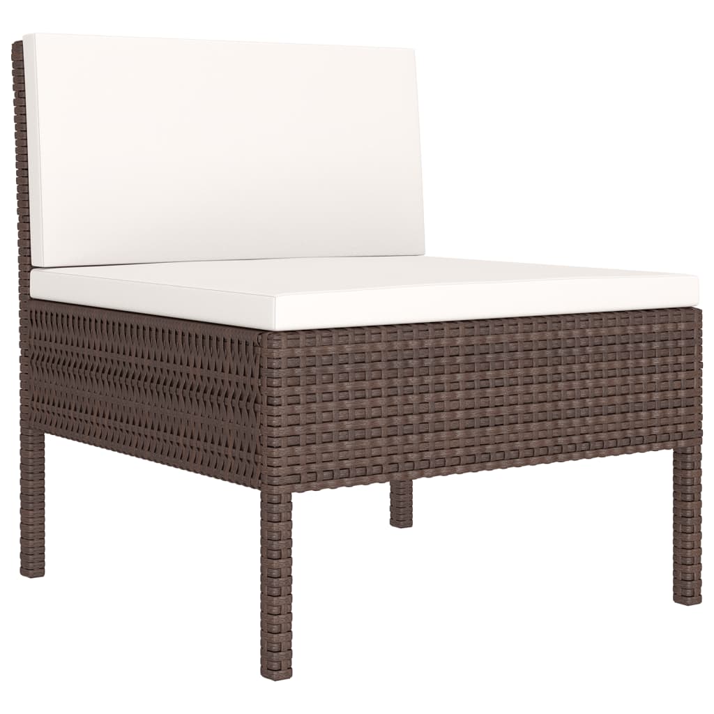 vidaXL 12 Piece Patio Lounge Set with Cushions Poly Rattan Brown-3