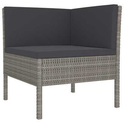 vidaXL 13 Piece Patio Lounge Set with Cushions Poly Rattan Gray-3