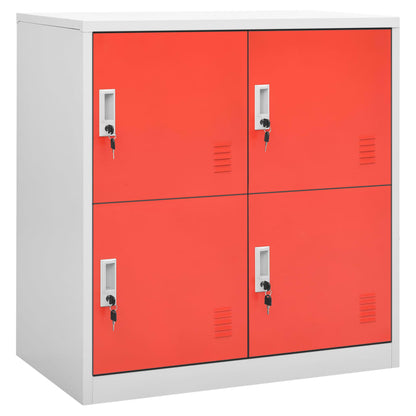 vidaXL Locker Cabinets 5 pcs Light Gray and Red 35.4"x17.7"x36.4" Steel-1