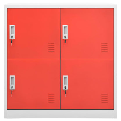 vidaXL Locker Cabinets 5 pcs Light Gray and Red 35.4"x17.7"x36.4" Steel-2