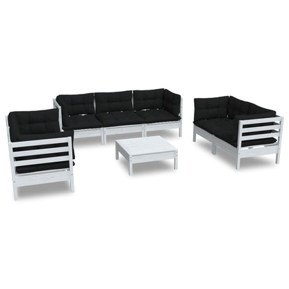 vidaXL Solid Pinewood Patio Lounge Set 8 Piece with Cushions Multi Colors-4